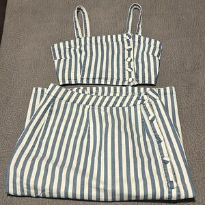 Forever 21 striped top and midi skirt set
